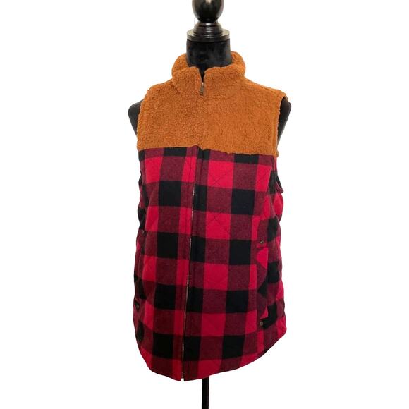 Maurices Vest‎ Buffalo Checkered Womens M - Picture 1 of 5